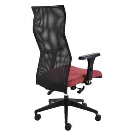 Exodus range executive high back chair black backrest back view