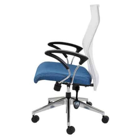 Exodus range executive high back chair white backrest side view