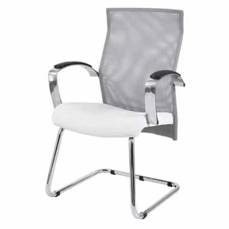 Exodus visitors chair with Y350 armrests and chrome sleigh base frame